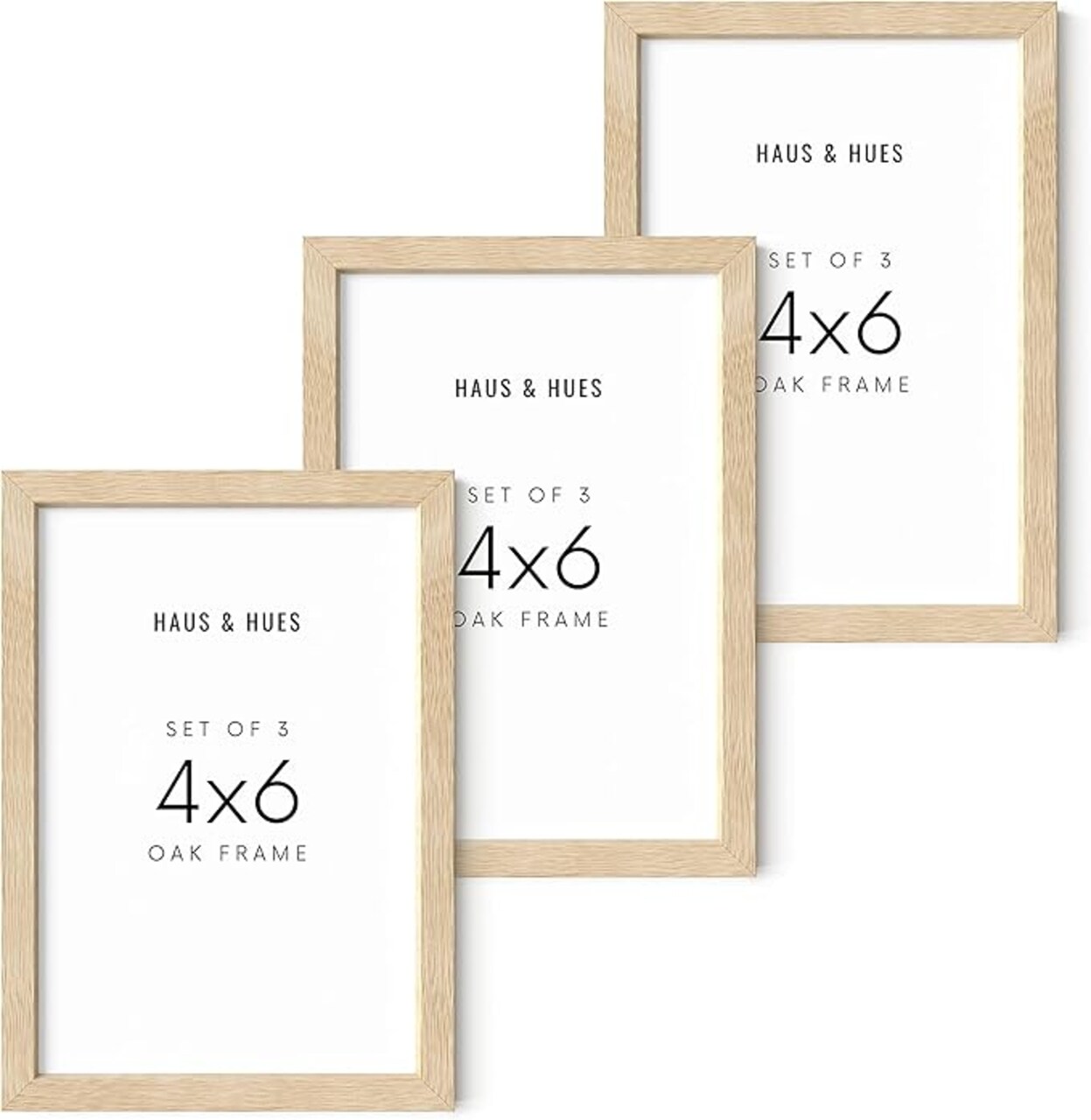 Solid Oak 4x6 Picture Frame for Wall or Tabletop Set of 3-4x6 Picture Frame Collage, Beige Gallery Wall Frame Set, 4x6 Picture Frames, Photo Frames 4x6, Wooden Picture Frames 4x6